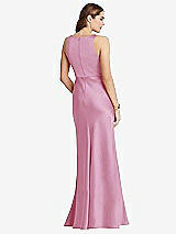 Rear View Thumbnail - Powder Pink Cowl-Neck Maxi Tank Dress - Nova