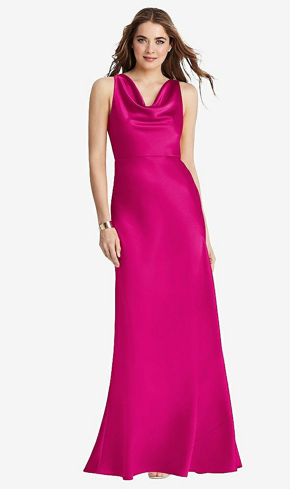 Front View - Think Pink Cowl-Neck Maxi Tank Dress - Nova