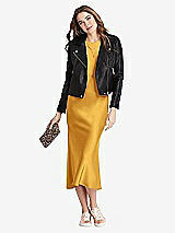 Alt View 1 Thumbnail - NYC Yellow Tie Neck Cutout Midi Tank Dress - Lou