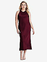 Alt View 2 Thumbnail - Cabernet Tie Neck Cutout Midi Tank Dress - Lou