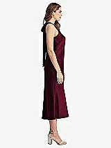 Side View Thumbnail - Cabernet Tie Neck Cutout Midi Tank Dress - Lou