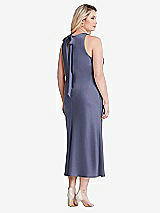 Alt View 3 Thumbnail - French Blue Tie Neck Cutout Midi Tank Dress - Lou