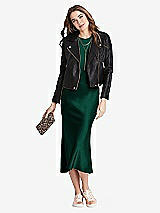 Alt View 1 Thumbnail - Hunter Green Tie Neck Cutout Midi Tank Dress - Lou