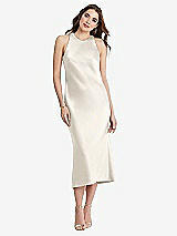 Front View Thumbnail - Ivory Tie Neck Cutout Midi Tank Dress - Lou