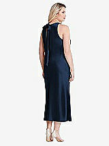 Alt View 3 Thumbnail - Midnight Navy Tie Neck Cutout Midi Tank Dress - Lou