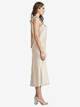 Side View Thumbnail - Oat Tie Neck Cutout Midi Tank Dress - Lou