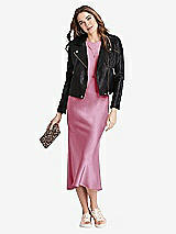 Alt View 1 Thumbnail - Powder Pink Tie Neck Cutout Midi Tank Dress - Lou