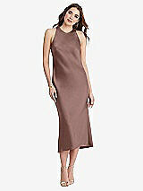 Front View Thumbnail - Sienna Tie Neck Cutout Midi Tank Dress - Lou