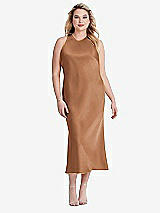 Alt View 2 Thumbnail - Toffee Tie Neck Cutout Midi Tank Dress - Lou