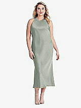 Alt View 2 Thumbnail - Willow Green Tie Neck Cutout Midi Tank Dress - Lou