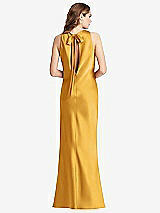 Front View Thumbnail - NYC Yellow Tie Neck Low Back Maxi Tank Dress - Marin