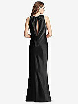 Front View Thumbnail - Black Tie Neck Low Back Maxi Tank Dress - Marin