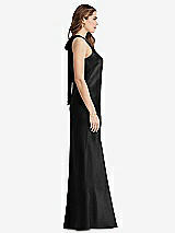 Side View Thumbnail - Black Tie Neck Low Back Maxi Tank Dress - Marin