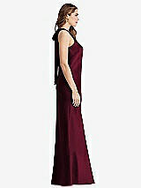 Side View Thumbnail - Cabernet Tie Neck Low Back Maxi Tank Dress - Marin