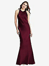 Rear View Thumbnail - Cabernet Tie Neck Low Back Maxi Tank Dress - Marin