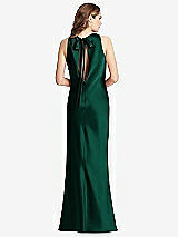 Front View Thumbnail - Hunter Green Tie Neck Low Back Maxi Tank Dress - Marin