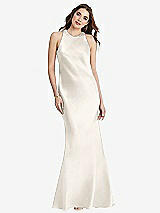 Rear View Thumbnail - Ivory Tie Neck Low Back Maxi Tank Dress - Marin