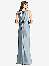 Front View Thumbnail - Mist Tie Neck Low Back Maxi Tank Dress - Marin