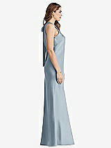 Side View Thumbnail - Mist Tie Neck Low Back Maxi Tank Dress - Marin