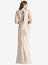 Front View Thumbnail - Oat Tie Neck Low Back Maxi Tank Dress - Marin