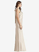 Side View Thumbnail - Oat Tie Neck Low Back Maxi Tank Dress - Marin