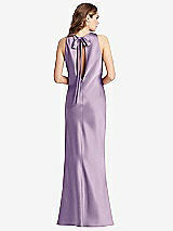 Front View Thumbnail - Pale Purple Tie Neck Low Back Maxi Tank Dress - Marin