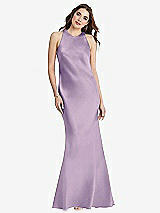 Rear View Thumbnail - Pale Purple Tie Neck Low Back Maxi Tank Dress - Marin