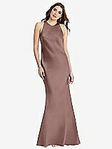 Rear View Thumbnail - Sienna Tie Neck Low Back Maxi Tank Dress - Marin