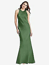 Rear View Thumbnail - Vineyard Green Tie Neck Low Back Maxi Tank Dress - Marin