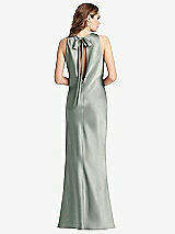 Front View Thumbnail - Willow Green Tie Neck Low Back Maxi Tank Dress - Marin