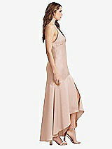 Side View Thumbnail - Cameo Asymmetrical Drop Waist High-Low Slip Dress - Devon