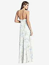 Rear View Thumbnail - Bleu Garden High Neck Chiffon Maxi Dress with Front Slit - Lela