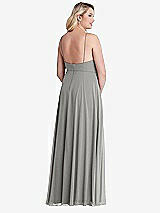 Alt View 2 Thumbnail - Chelsea Gray High Neck Chiffon Maxi Dress with Front Slit - Lela