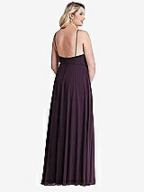 Alt View 2 Thumbnail - Aubergine High Neck Chiffon Maxi Dress with Front Slit - Lela