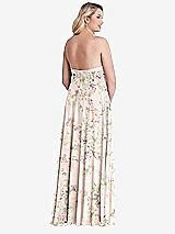 Alt View 2 Thumbnail - Blush Garden High Neck Chiffon Maxi Dress with Front Slit - Lela