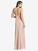 Rear View Thumbnail - Cameo High Neck Chiffon Maxi Dress with Front Slit - Lela