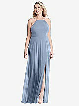 Alt View 1 Thumbnail - Cloudy High Neck Chiffon Maxi Dress with Front Slit - Lela