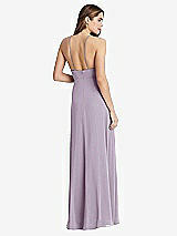 Rear View Thumbnail - Lilac Haze High Neck Chiffon Maxi Dress with Front Slit - Lela