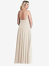 Alt View 2 Thumbnail - Oat High Neck Chiffon Maxi Dress with Front Slit - Lela