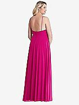 Alt View 2 Thumbnail - Think Pink High Neck Chiffon Maxi Dress with Front Slit - Lela