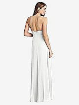 Rear View Thumbnail - White High Neck Chiffon Maxi Dress with Front Slit - Lela