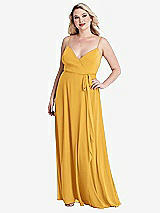 Alt View 1 Thumbnail - NYC Yellow Chiffon Maxi Wrap Dress with Sash - Cora