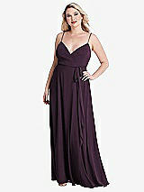 Alt View 1 Thumbnail - Aubergine Chiffon Maxi Wrap Dress with Sash - Cora