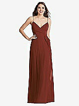 Front View Thumbnail - Auburn Moon Chiffon Maxi Wrap Dress with Sash - Cora