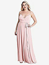 Alt View 1 Thumbnail - Ballet Pink Chiffon Maxi Wrap Dress with Sash - Cora