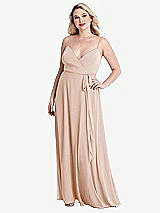 Alt View 1 Thumbnail - Cameo Chiffon Maxi Wrap Dress with Sash - Cora