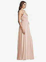 Side View Thumbnail - Cameo Chiffon Maxi Wrap Dress with Sash - Cora