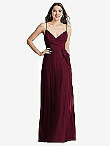 Front View Thumbnail - Cabernet Chiffon Maxi Wrap Dress with Sash - Cora