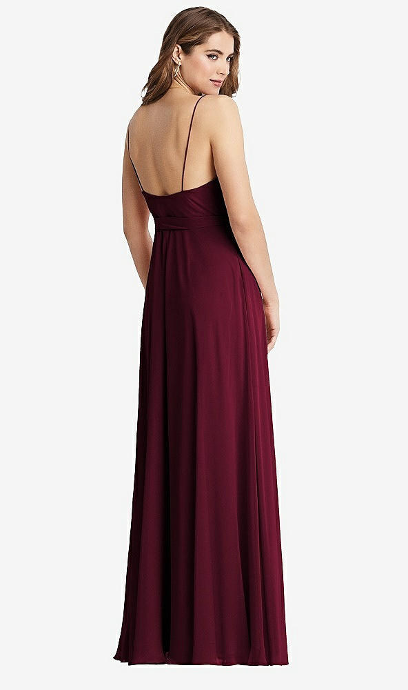 Back View - Cabernet Chiffon Maxi Wrap Dress with Sash - Cora