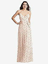 Front View Thumbnail - Coquette Floral Print Chiffon Maxi Wrap Dress with Sash - Cora